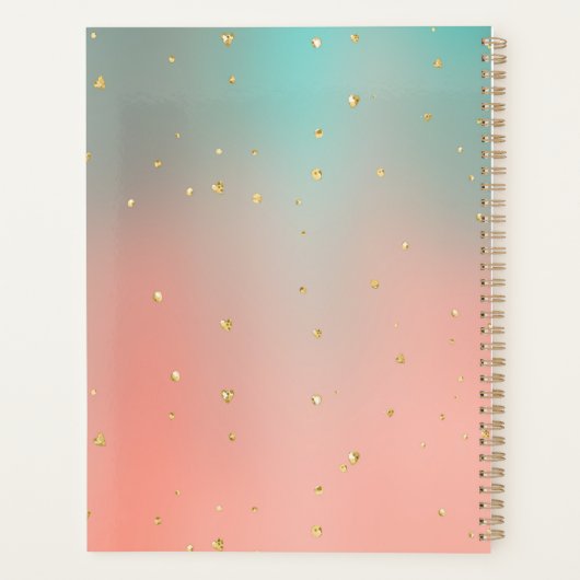 Pink & Blue Bow Personalized Planner Planer (Rückseite)