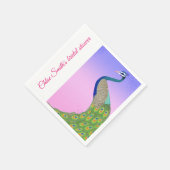 Pink Blue Brautparty Peacock Theme Serviette (Ecke)