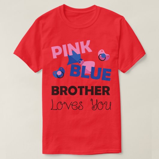 Pink Blue Brother Lieben You Baby Dusche Geschenk T-Shirt (Design vorne)