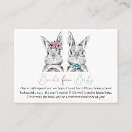 Pink Blue Bunnies Gender Reveal Bücher für Baby Begleitkarte