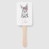 Pink Blue Bunnies Gender Reveal Fächer (Rückseite)