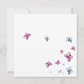 Pink Blue Butterfly Beerdigung Danke Karte (Rückseite)