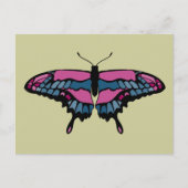 Pink & Blue Butterfly Postkarte (Vorderseite)