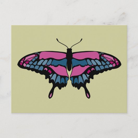 Pink & Blue Butterfly Postkarte (Vorderseite)