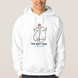 Pink & Blue Cat Illustration Couple Hoodie