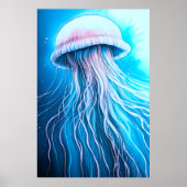Pink Blue Chalk Zeichne Quallen Poster (Vorne)
