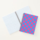 Pink Blue Checkered Karo Pattern Notizblock (Innenseite)
