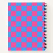 Pink Blue Checkered Karo Pattern Notizblock (Rückseite)