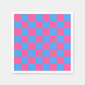 Pink Blue Checkered Karo Pattern Serviette (Vorderseite)