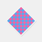 Pink Blue Checkered Karo Pattern Serviette (Ecke)