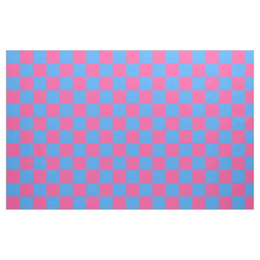 Pink Blue Checkered Karo Pattern Stoff (Fat Quarter (45,7 x 55,9 cm))