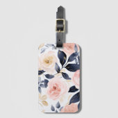Pink Blue Chic Flowers Gepäckanhänger (Vorderseite Vertikal)