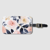 Pink Blue Chic Flowers Gepäckanhänger (Vorderseite (Horizontal))