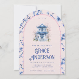 Pink & Blue Chinoiserie Einladung