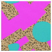 Pink Blue Circle Leopard Tierdruckmuster Stoff (Nahaufnahme)