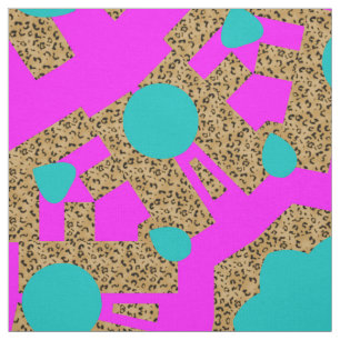 Pink Blue Circle Leopard Tierdruckmuster Stoff