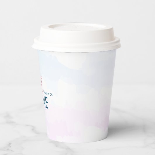 Pink Blue Cloud Nine Modernes Brautparty Pappbecher (Links)