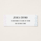 Pink Blue Confetti Baby Geschenkgutschein Handout (Rückseite)