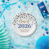 Pink Blue Confetti Graduation 2026 Pappteller (Party)