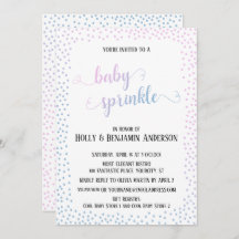 Pink Blue Confetti Typografy Baby Sprinkle