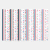 Pink Blue Coquette Bow Baby Bridal Shower Birthday Geschenkpapier Set (Vorderseite 2)
