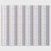 Pink Blue coquette bow Bridal Baby Shower Birthday Geschenkpapier (Flach)