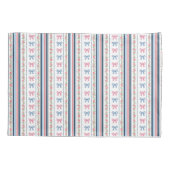 Pink Blue coquette bow Florals Stripes Trendy Girl Kissenbezug (Rückseite)