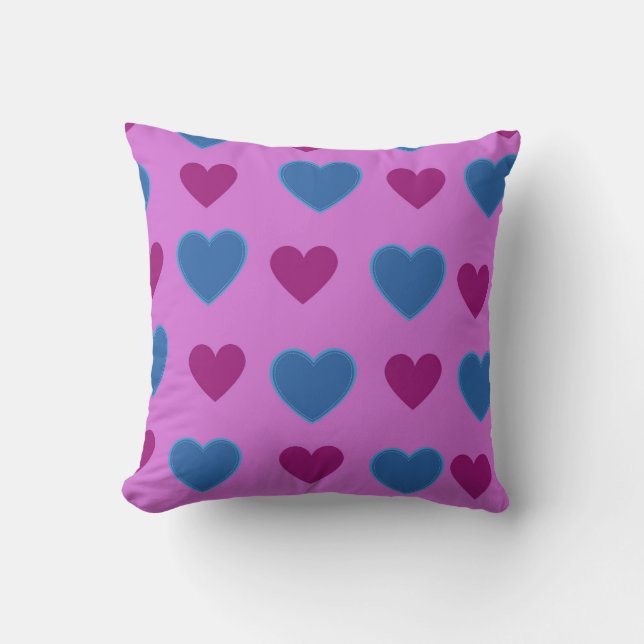Pink Blue Cosy Modern Romantic Chic Stilvolles Her Kissen (Vorderseite)