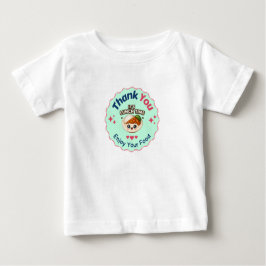Pink Blue Cute Illustrative Food Business Thank Yo Baby T-shirt
