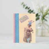 Pink & Blue Dah-ling Postkarte (Stehend Vorderseite)