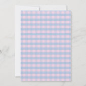 Pink Blue Diapers and Wipes Gender Reveal Gingham Einladung (Rückseite)