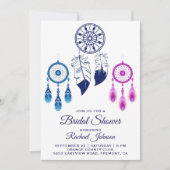 Pink Blue Dream Catcher Bridal Dusche Einladung (Vorderseite)