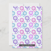 Pink Blue Dream Catcher Bridal Dusche Einladung (Rückseite)