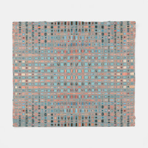 Pink Blue Earth Toned Patterns Fleecedecke