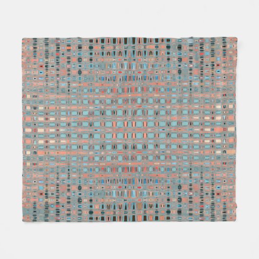 Pink Blue Earth Toned Patterns Fleecedecke (Vorderseite (Horizontal))