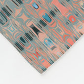 Pink Blue Earth Toned Patterns Fleecedecke (Ecke)