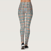Pink Blue Earth Toned Patterns Leggings (Rückseite)