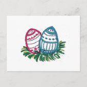 Pink & Blue Easter Eggs Postcard Postkarte (Vorderseite)