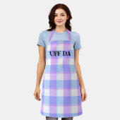 Pink Blue Farmhouse Uff Da All-over Print Schürze (Getragen)