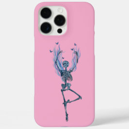 Pink Blue Flames Ballerina Dancing Skeleton Design iPhone 16 Pro Max Hülle