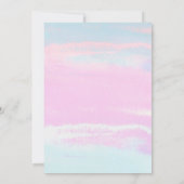 Pink Blue Floral 1. Hochzeitstag Einladung (Rückseite)