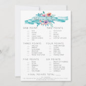 Pink Blue Floral Brautparty Pursuit Game Einladung (Vorderseite)