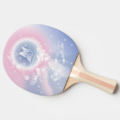 Pink Blue Floral Butterfly Fantasy Tischtennis Schläger (Seitenansicht)