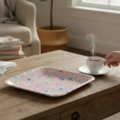 Pink Blue Floral coquette Birthday  Pappteller