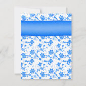 Pink Blue Floral Gerbera Daisy Baby Dusche Einladung (Rückseite)