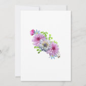 Pink Blue Floral Gold Partnerschaft Einladung (Rückseite)