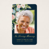 Pink Blue Floral Gold Script Foto (Vorderseite)