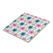 Pink & Blue Floral Seamless Pattern Fliese (Seite)