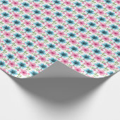 Pink & Blue Floral Seamless Pattern Geschenkpapier (Ecke)