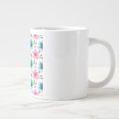 Pink & Blue Floral Seamless Pattern Jumbo-Tasse (Rechts)